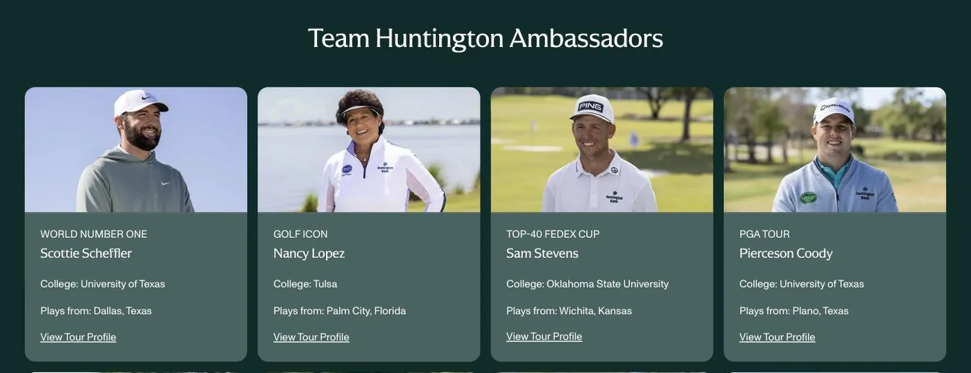 The Team Huntington Ambassadors grid, led by Scottie Scheffler