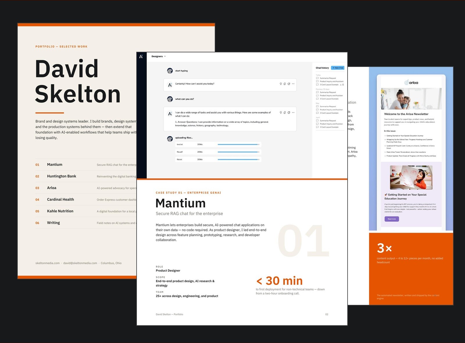 Portfolio PDF spread generated by the OS pipeline