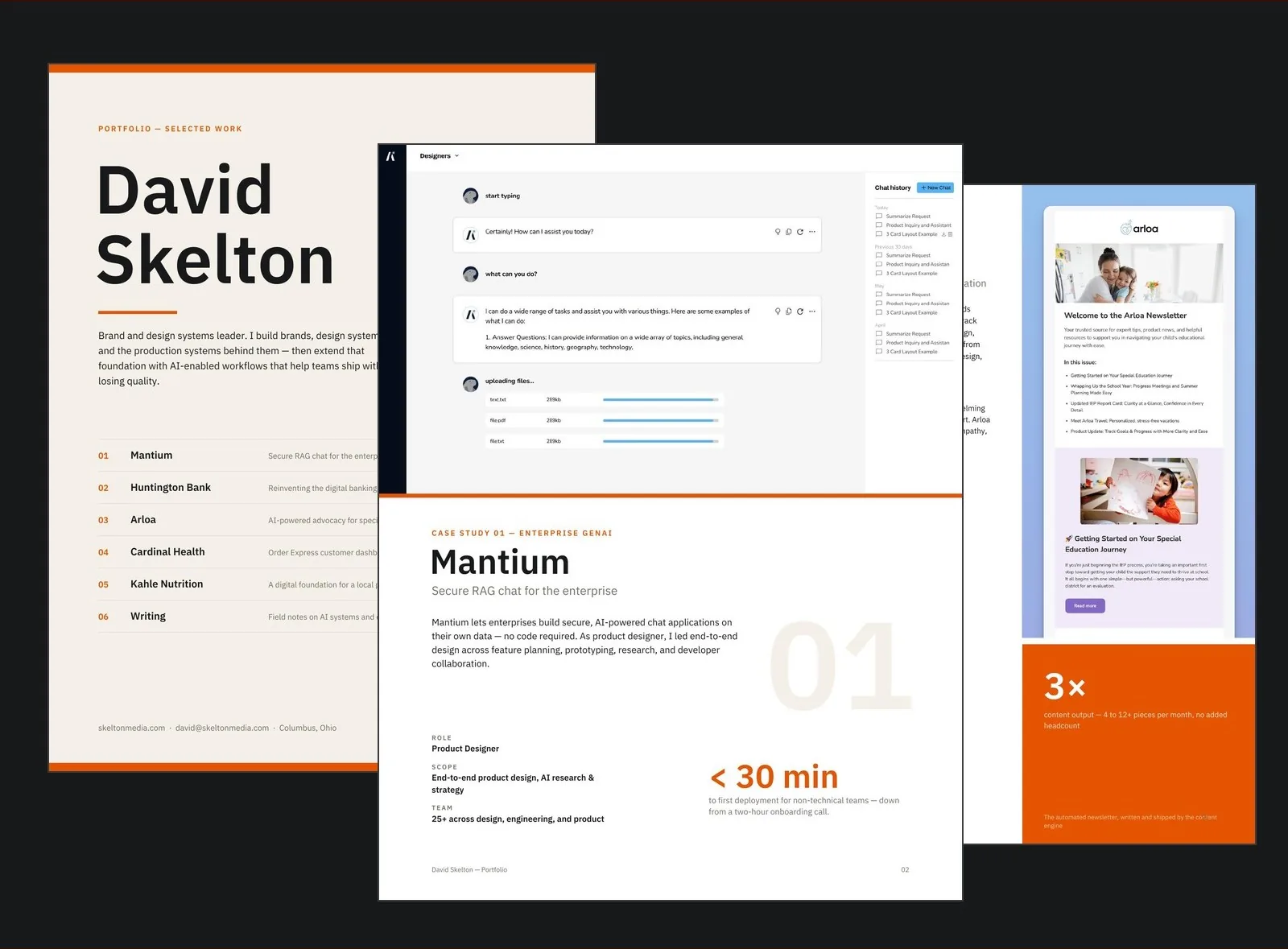 Portfolio PDF spread generated by the OS pipeline
